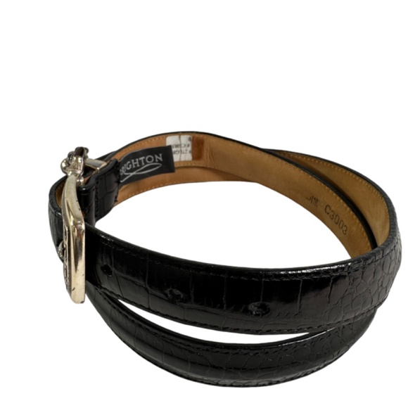 Vintage Brighton black leather belt with golf motif size 34 Large USA main image 6
